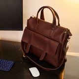 Adventure Tote Bag / Laptop Bag / Messenger  Bag Vegan Leather Lewis